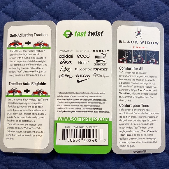 Replacement Golf Cleats. Black Widow Tour Golf Cleats. Soft Spikes. New. 18 ct. - Picture 5 of 8